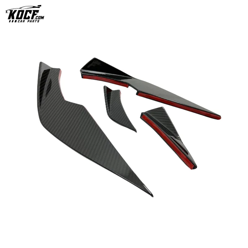 2021  4PC Carbon Fiber Canards Set For G80 Factory OEM Custom VS Style Front Bumper Splitter Trim Winglet Fit For BMW G8X M3 M4