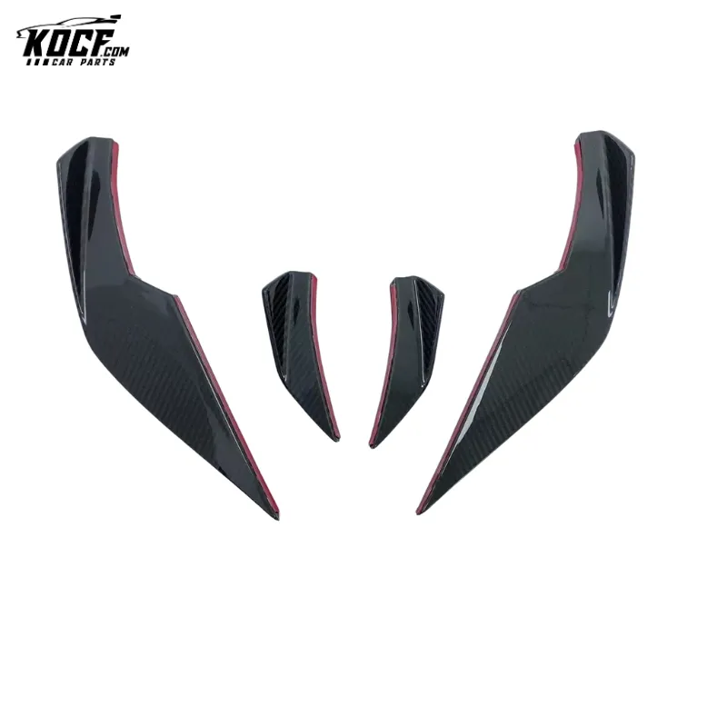 2021  4PC Carbon Fiber Canards Set For G80 Factory OEM Custom VS Style Front Bumper Splitter Trim Winglet Fit For BMW G8X M3 M4