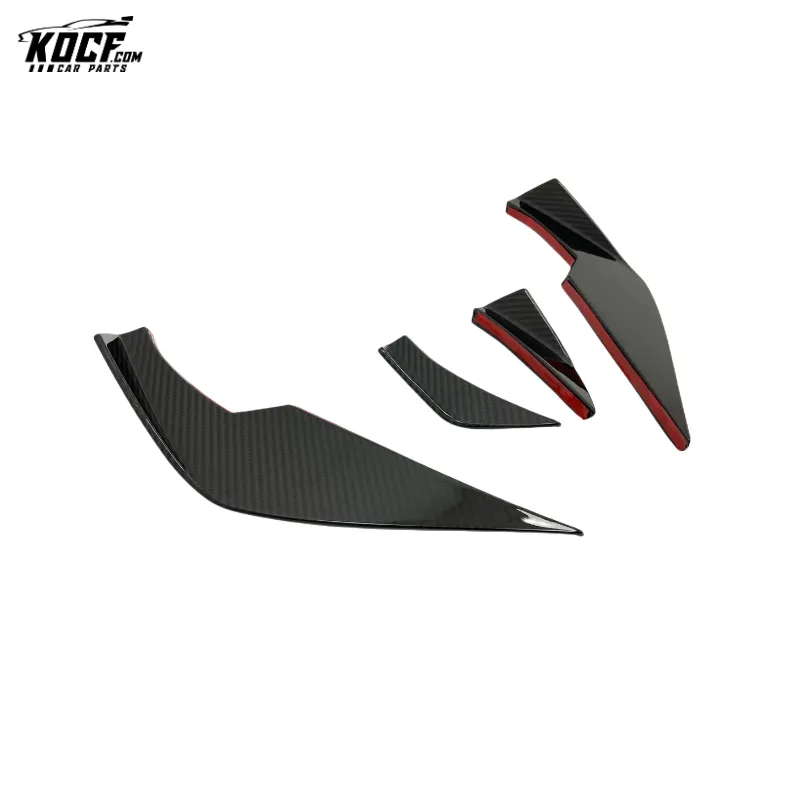 2021  4PC Carbon Fiber Canards Set For G80 Factory OEM Custom VS Style Front Bumper Splitter Trim Winglet Fit For BMW G8X M3 M4