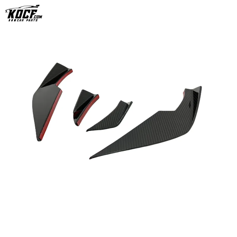 2021  4PC Carbon Fiber Canards Set For G80 Factory OEM Custom VS Style Front Bumper Splitter Trim Winglet Fit For BMW G8X M3 M4