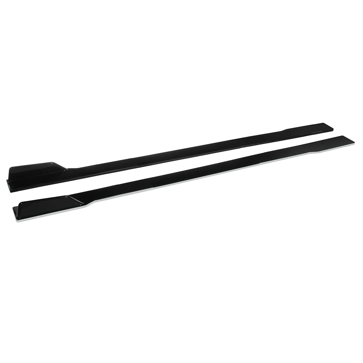 2.2M / 86.6Inch Black Modified Three-Section Side Skirts Extension Rocker Panel White Line