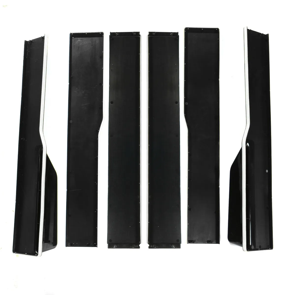 2.2M / 86.6Inch Black Modified Three-Section Side Skirts Extension Rocker Panel White Line