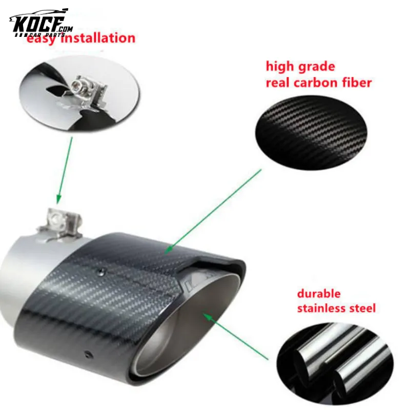4 Pcs Carbon Fiber Exhaust tip tail ends Exhaust tip muffler tip Stainless Steel Glossy Black Fits for BMW M3 G80 M4 G82 G83