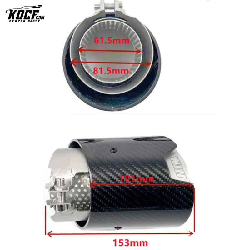 4 Pcs Carbon Fiber Exhaust tip tail ends Exhaust tip muffler tip Stainless Steel Glossy Black Fits for BMW M3 G80 M4 G82 G83