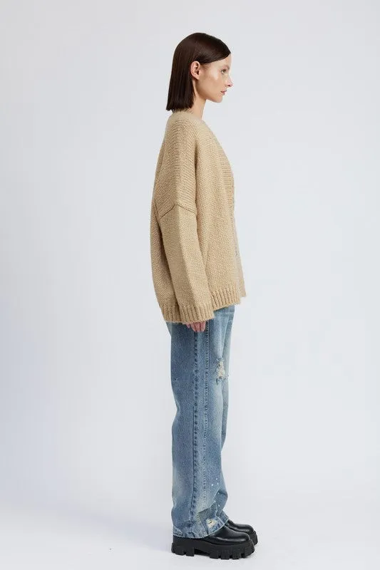 A Bit of Cozy Oversized Cardigan - Natural or Charcoal