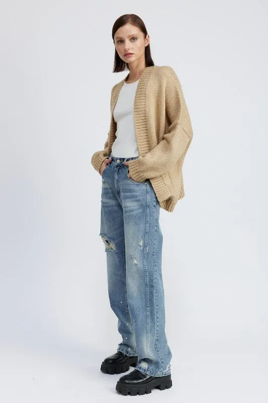 A Bit of Cozy Oversized Cardigan - Natural or Charcoal