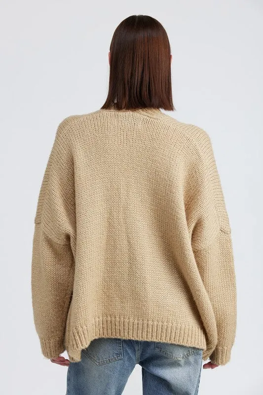 A Bit of Cozy Oversized Cardigan - Natural or Charcoal