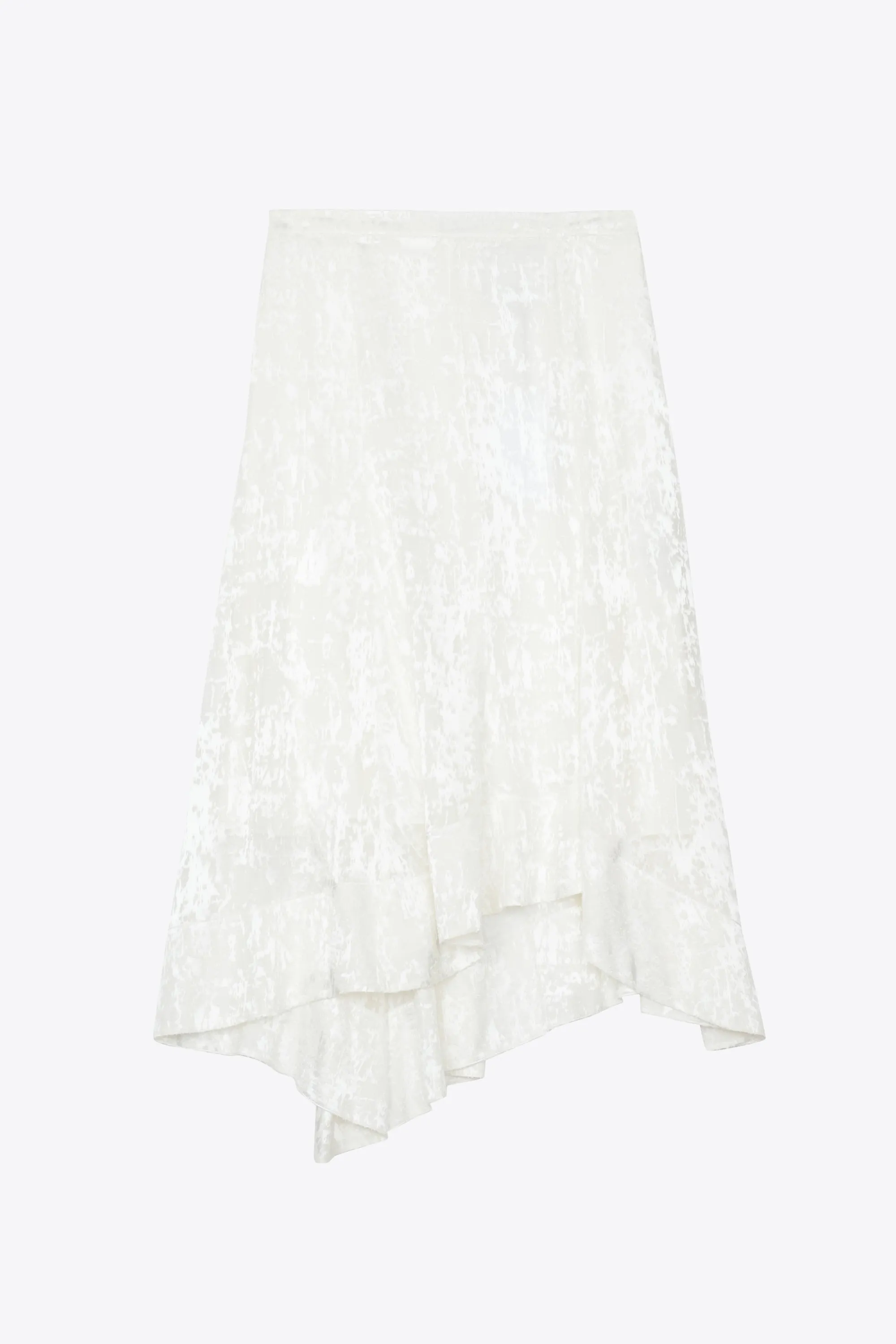 Abstract Textured Devore Asymmetric Skirt