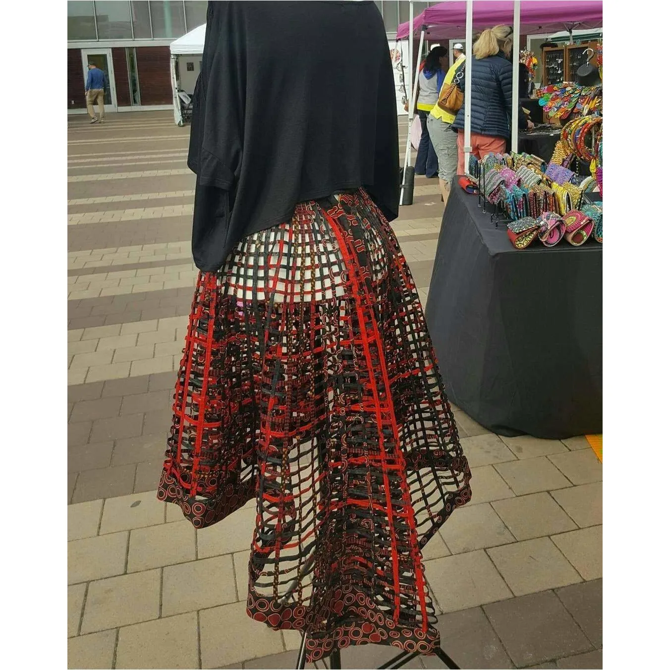 Ankara  Laced Skirt High-Low
