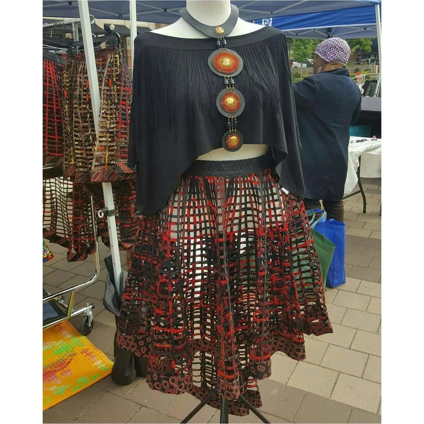 Ankara  Laced Skirt High-Low