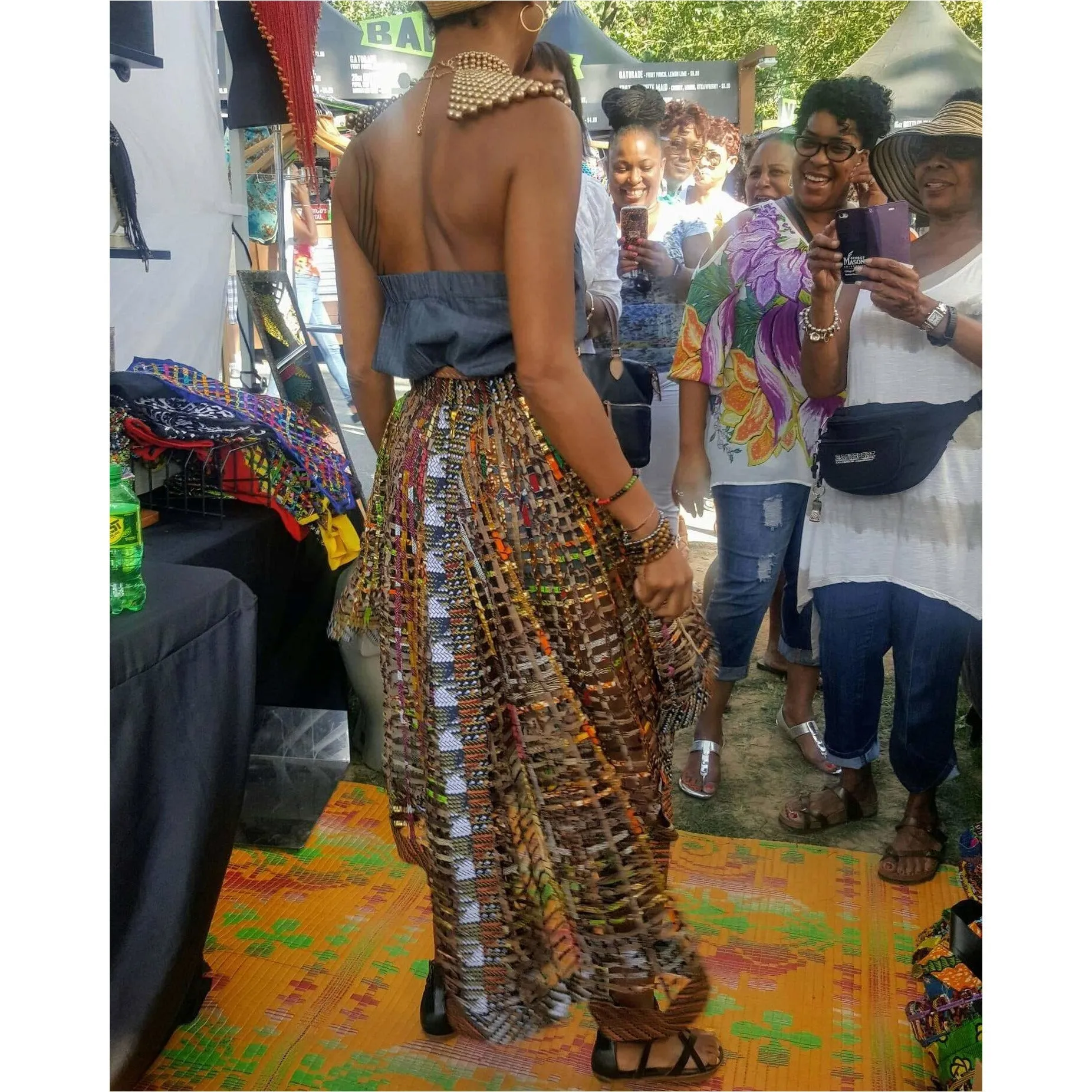 Ankara  Laced Skirt High-Low