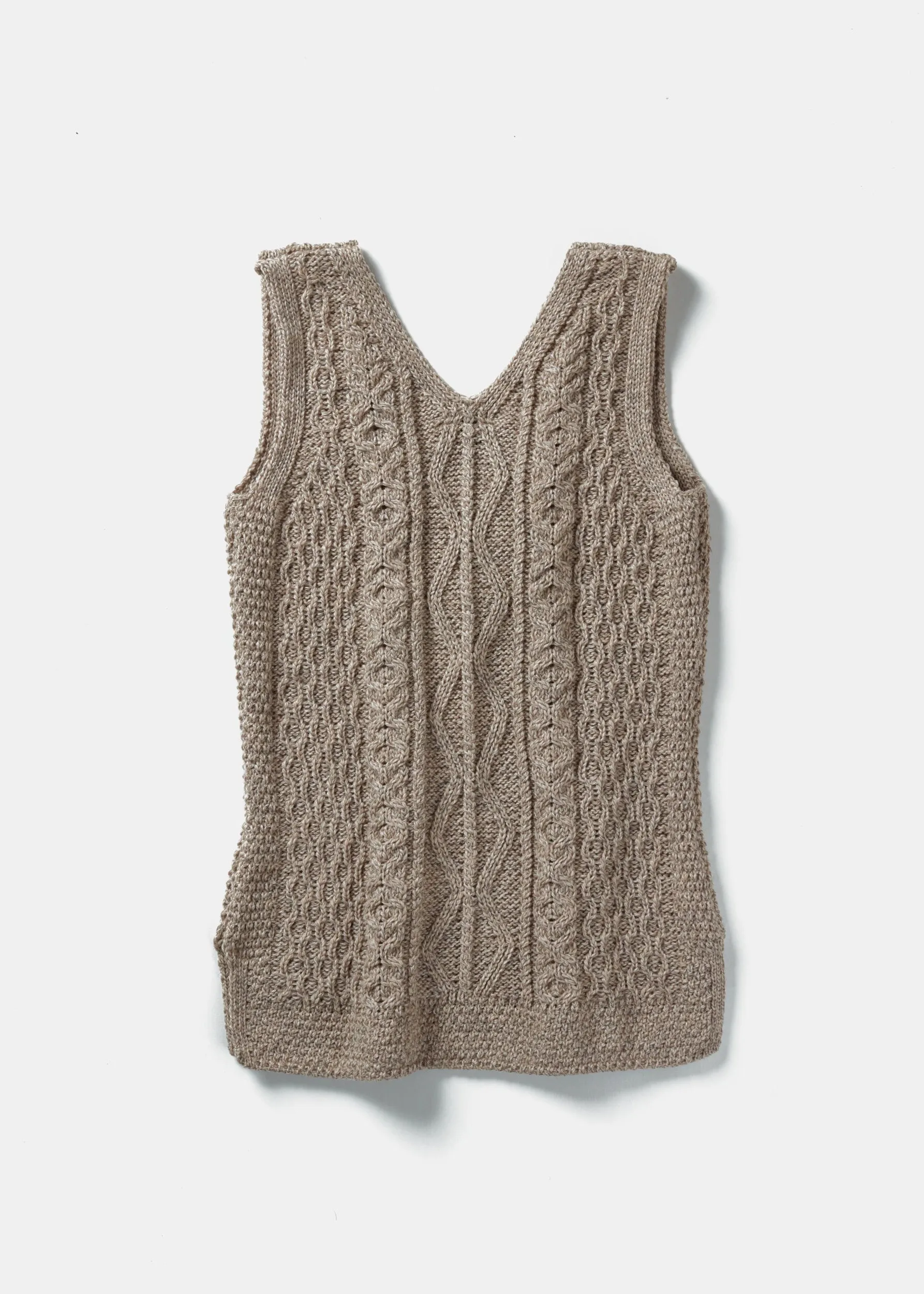 Aran Ladies Vest | Oatmeal - Clearance
