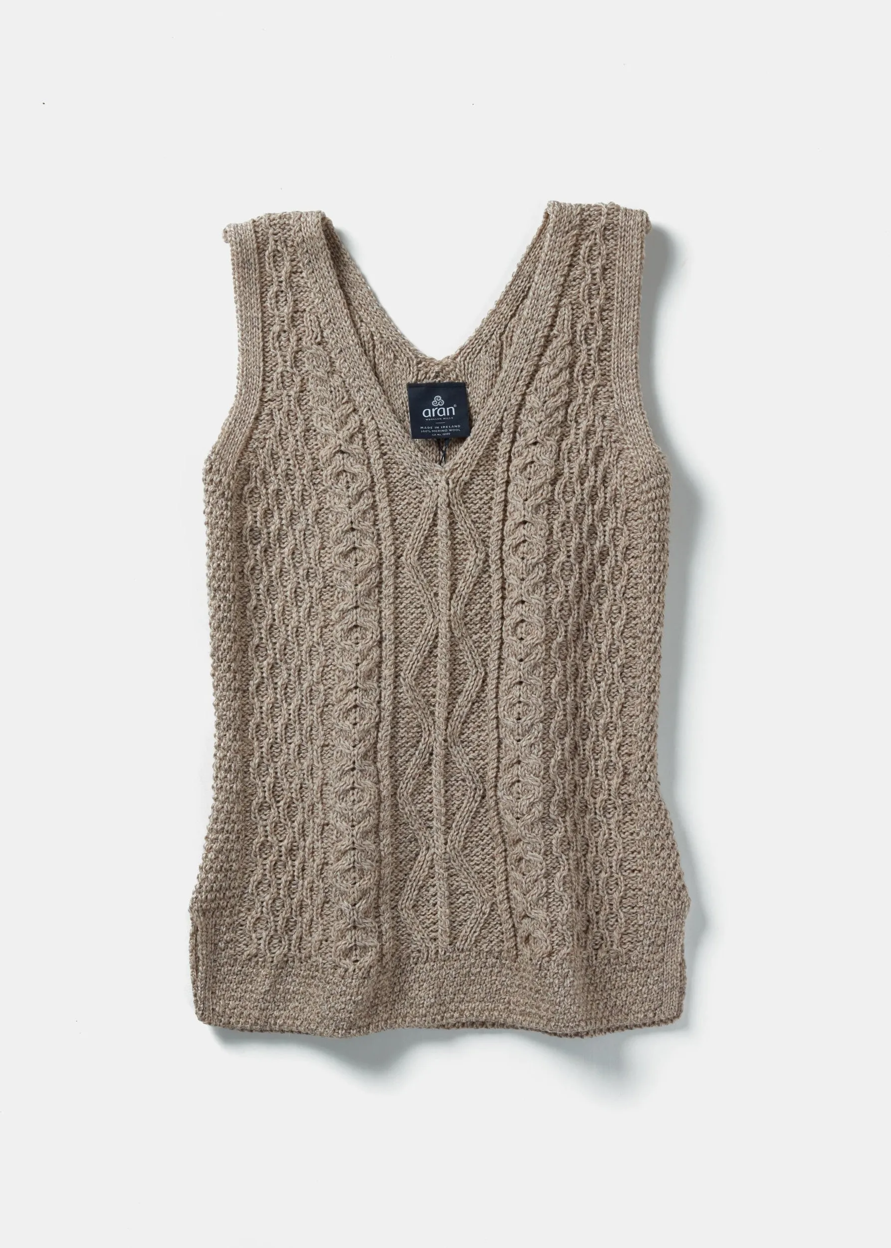 Aran Ladies Vest | Oatmeal - Clearance