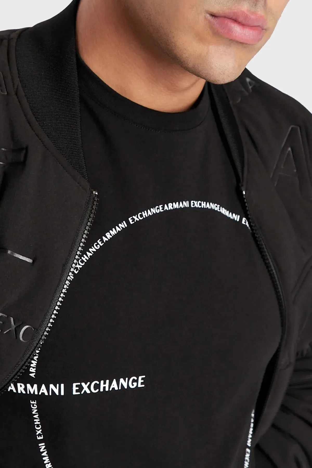 Ar.mani Mens S/S R-N T-Shirts TM-6LZTAC (Black)