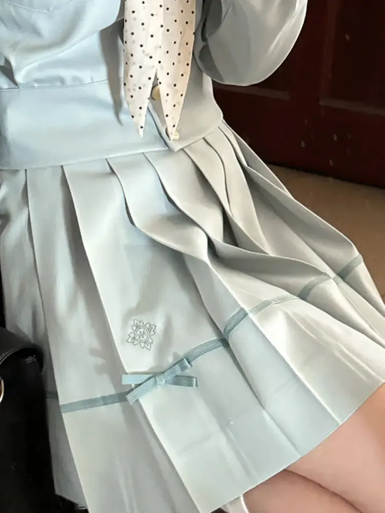 Azure Dream High-Waist Pleated JK Uniform Skirts