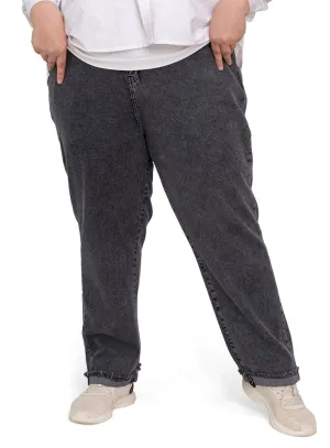 Black 2 Plus Size-Momfit Jeans