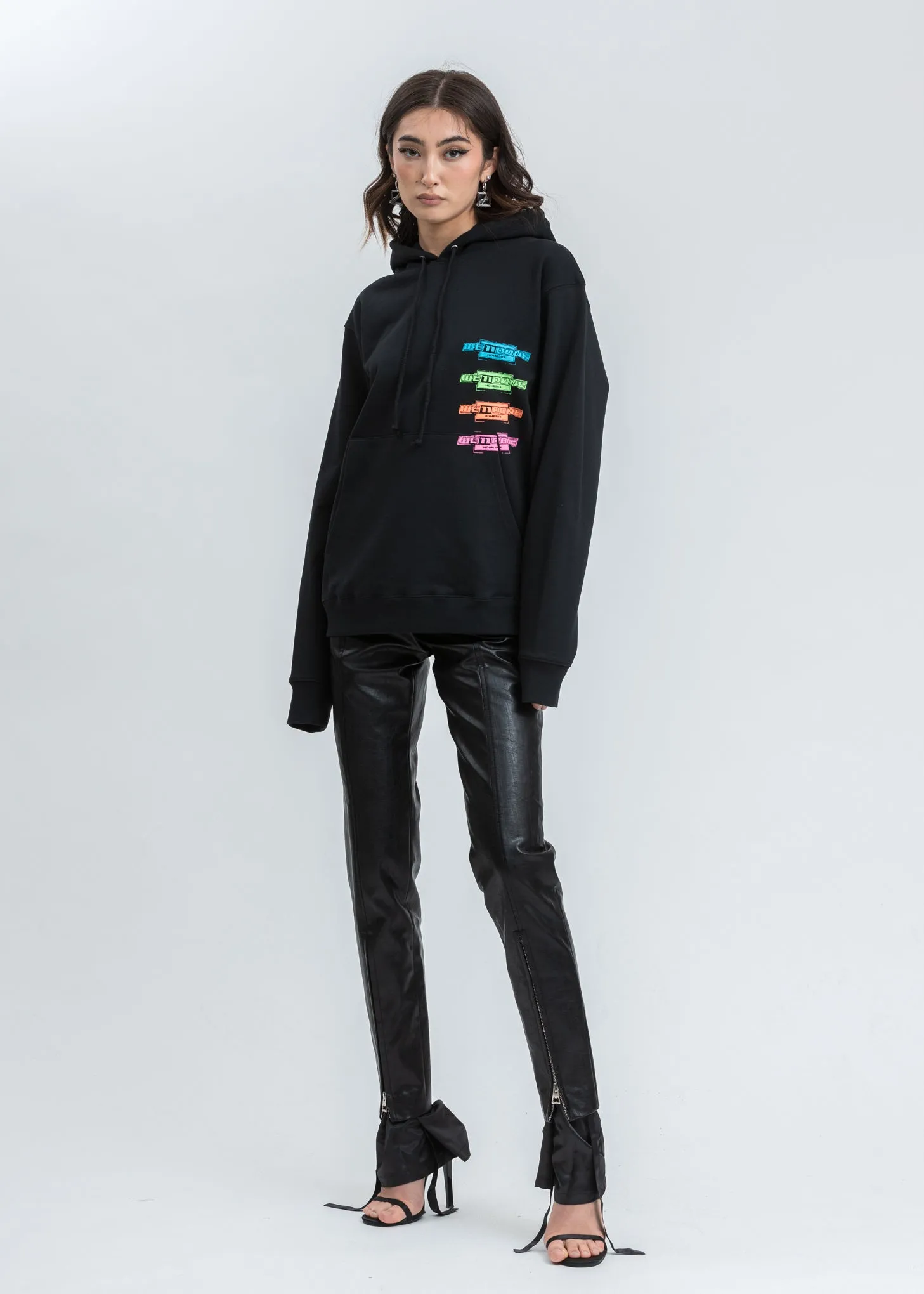 Black Multi Color Logo Hoodie