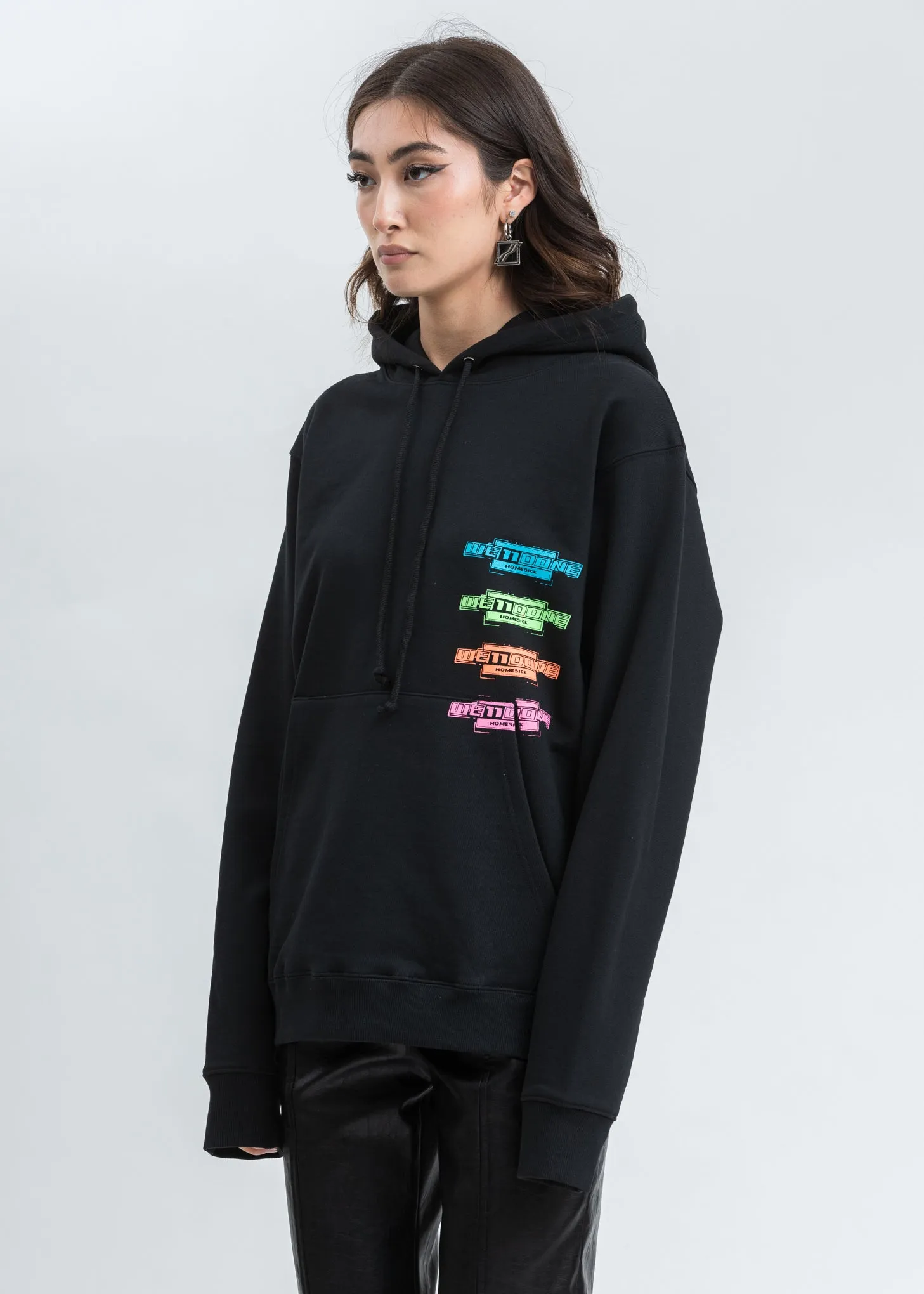 Black Multi Color Logo Hoodie