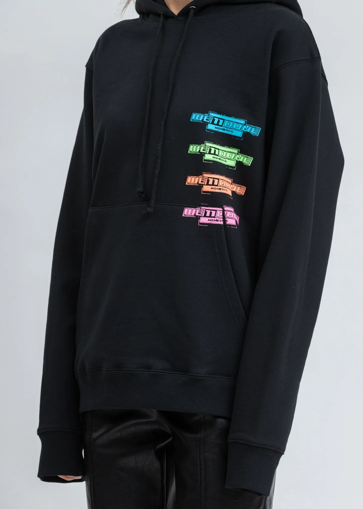 Black Multi Color Logo Hoodie