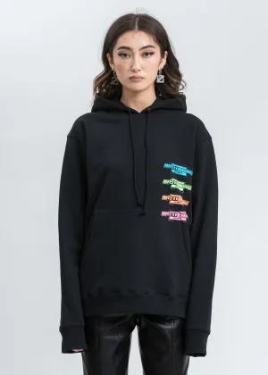 Black Multi Color Logo Hoodie