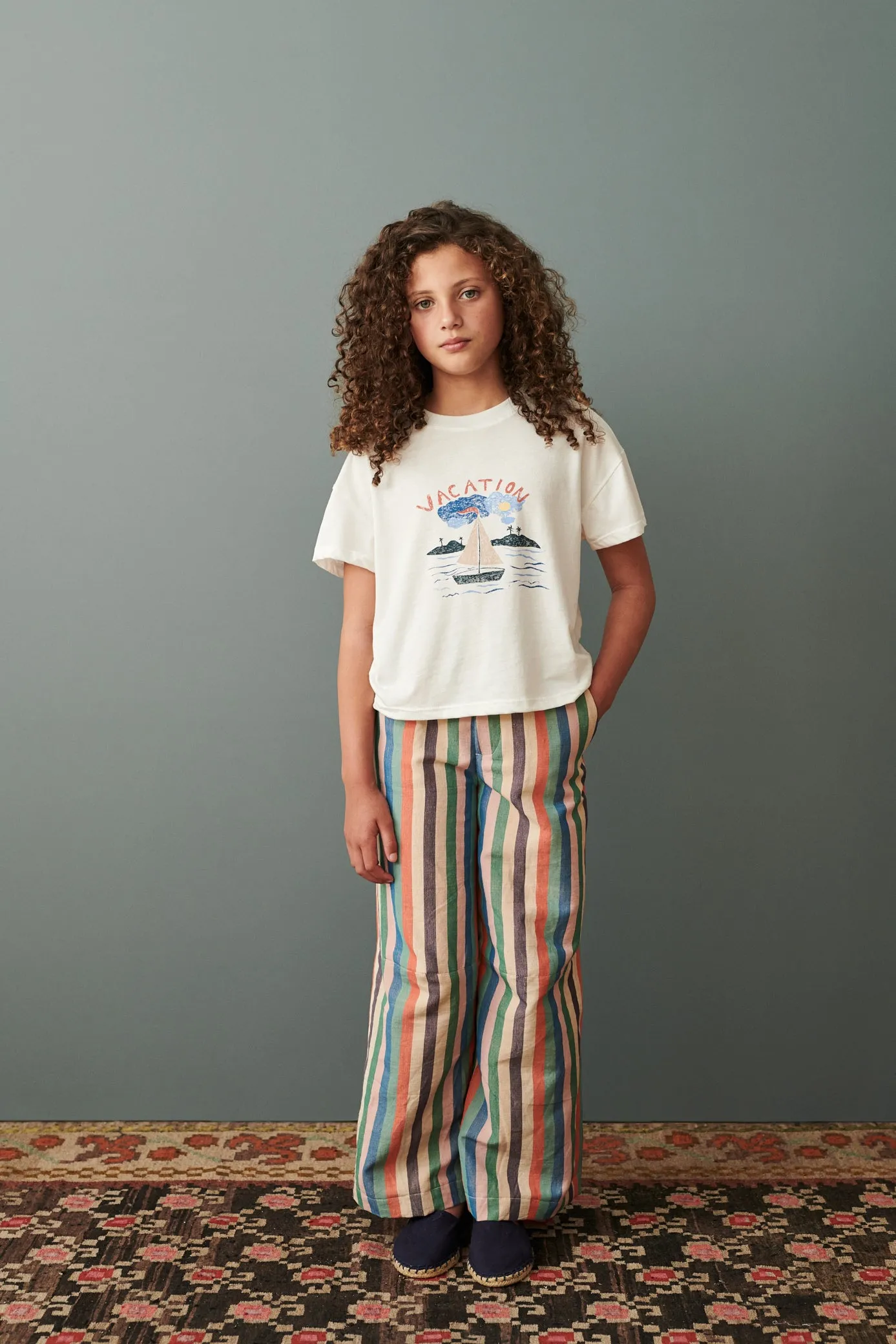 CAPER KIDS TROUSER - MULTI STRIPE