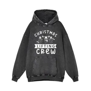 Christmas Lifting Crew Snowman Vintage Washed Hoodie