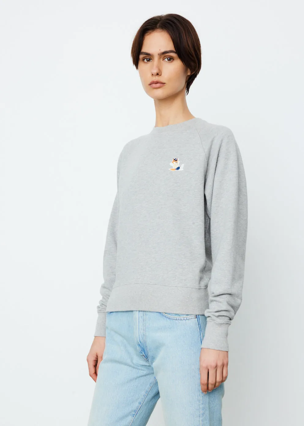 Dressed Fox Patch Adjusted Sweatshirt