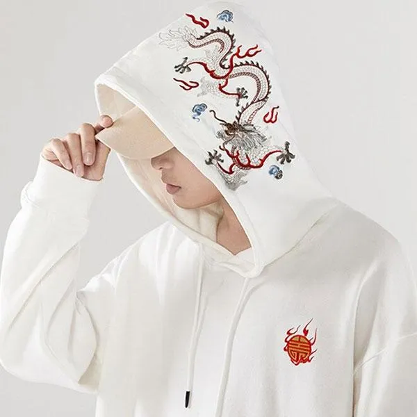 Embroidered Dragon Hoodie
