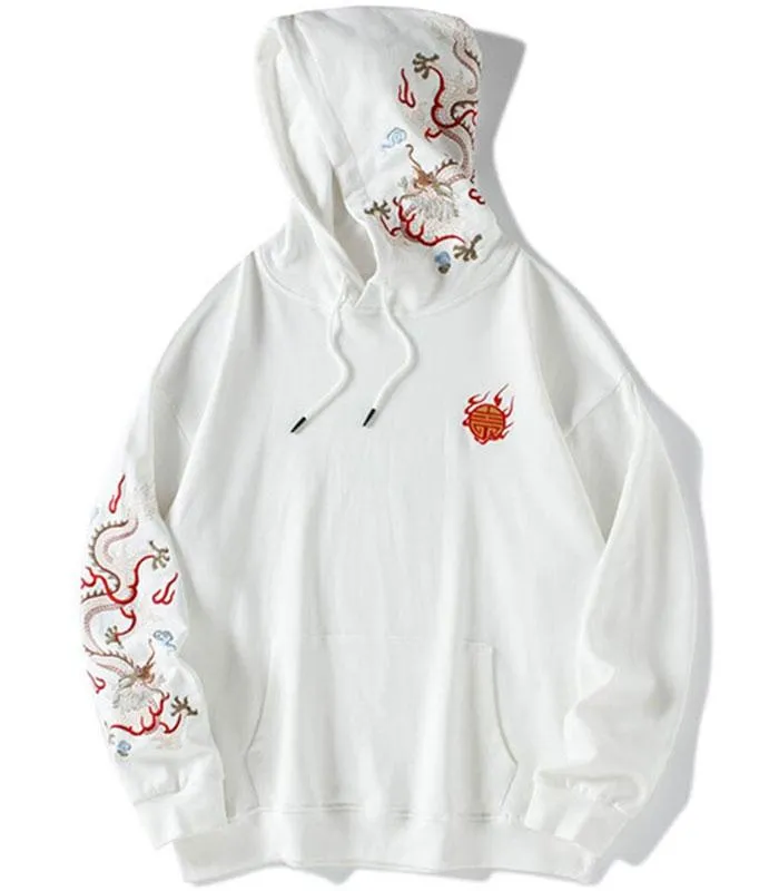 Embroidered Dragon Hoodie