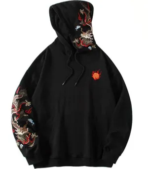 Embroidered Dragon Hoodie