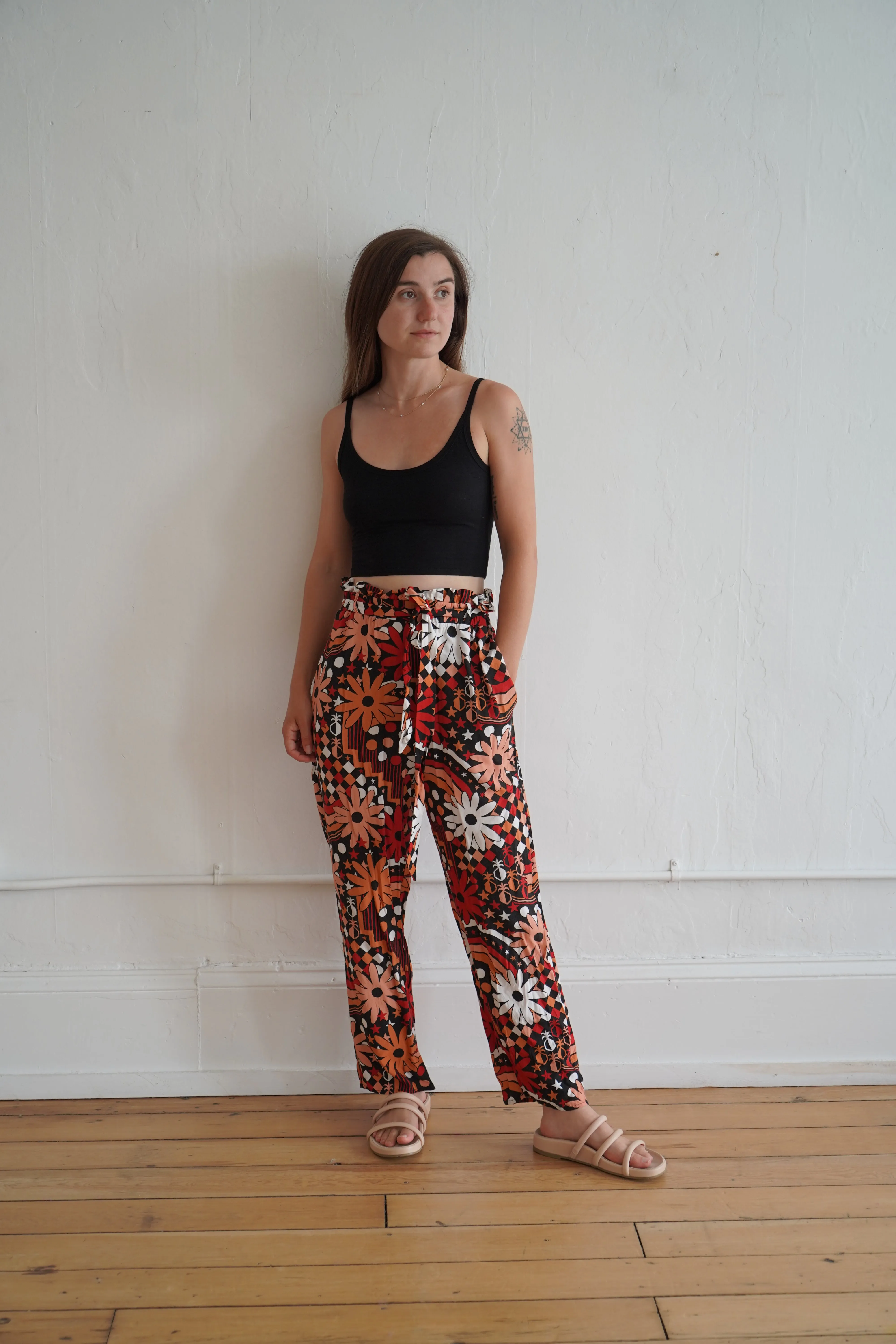 Farm Rio Warm Macro Floral Pants - M