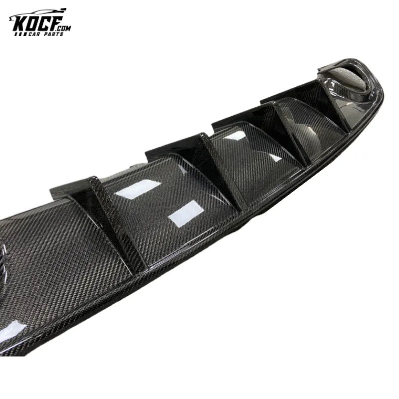 Fits 2015-21 Dodge Charger SRT HELLCAT R/T Scat Pack Genuine Carbon Fiber Rear Bumper Diffuser Lip Spoiler Glossy Black