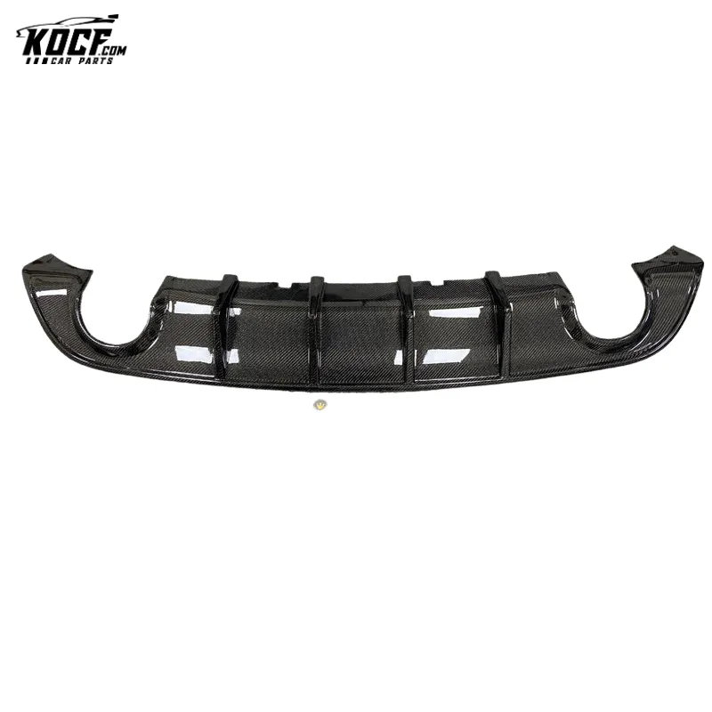 Fits 2015-21 Dodge Charger SRT HELLCAT R/T Scat Pack Genuine Carbon Fiber Rear Bumper Diffuser Lip Spoiler Glossy Black