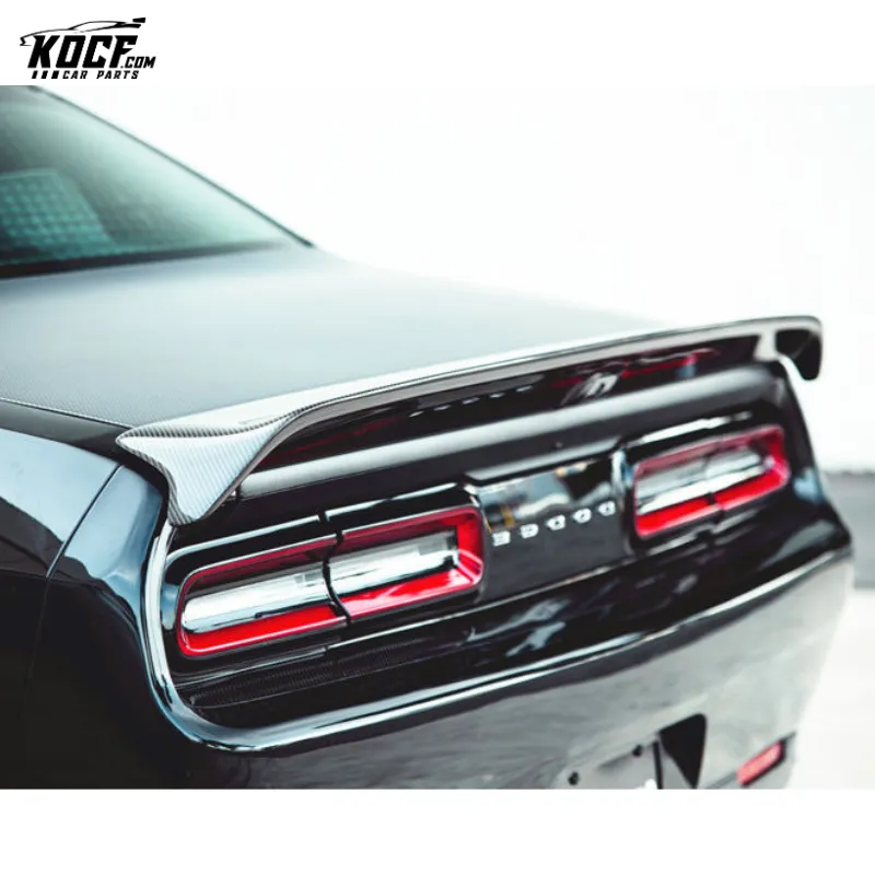 For 2015-21 Dodge Challenger SRT Hellcat Red eye Style Carbon Fiber Rear Deck lid Spoiler w/Camera hole