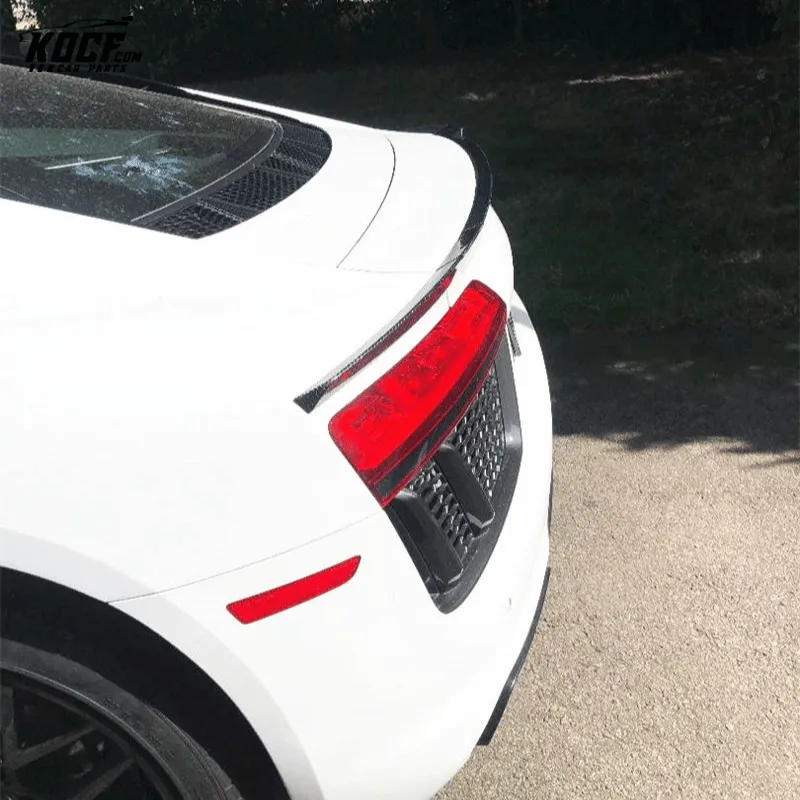 For 2017-2020 Generation 2 Audi R8 V10 Coupe 3-PC style carbon fiber rear trunklid spoiler boot spoiler