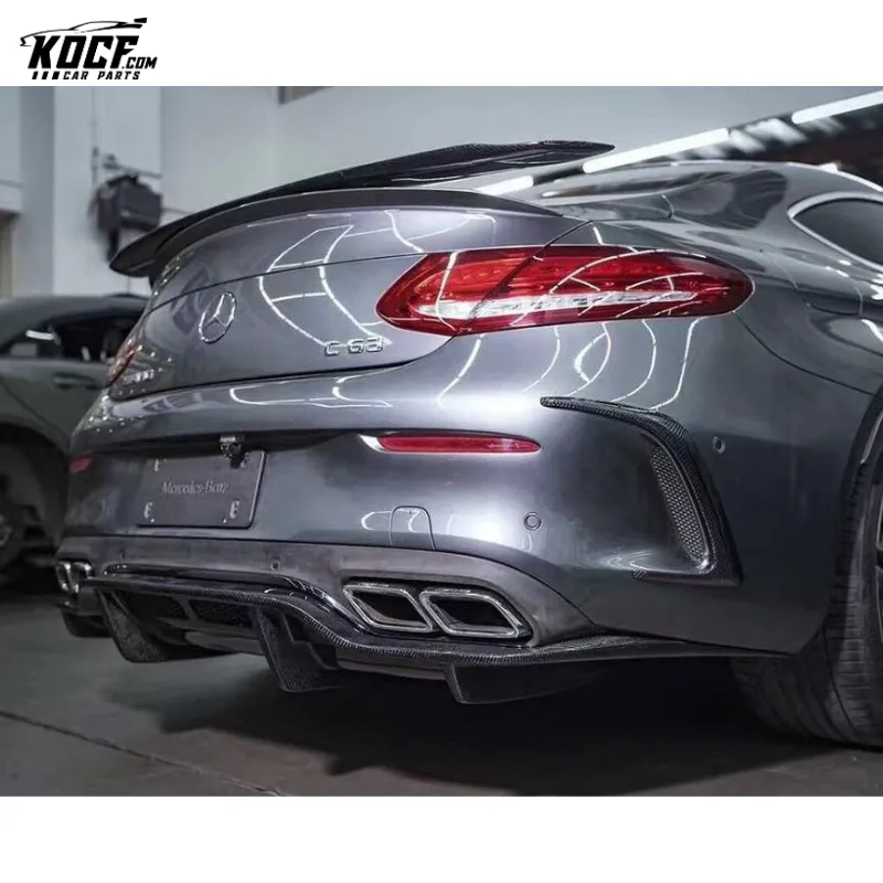 For Mercedes Benz C63 W205 COUPE carbon fiber rear bumper diffuser valance spoiler PM style