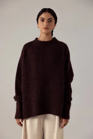 Francie Campfire Alpaca Knit Cocoa