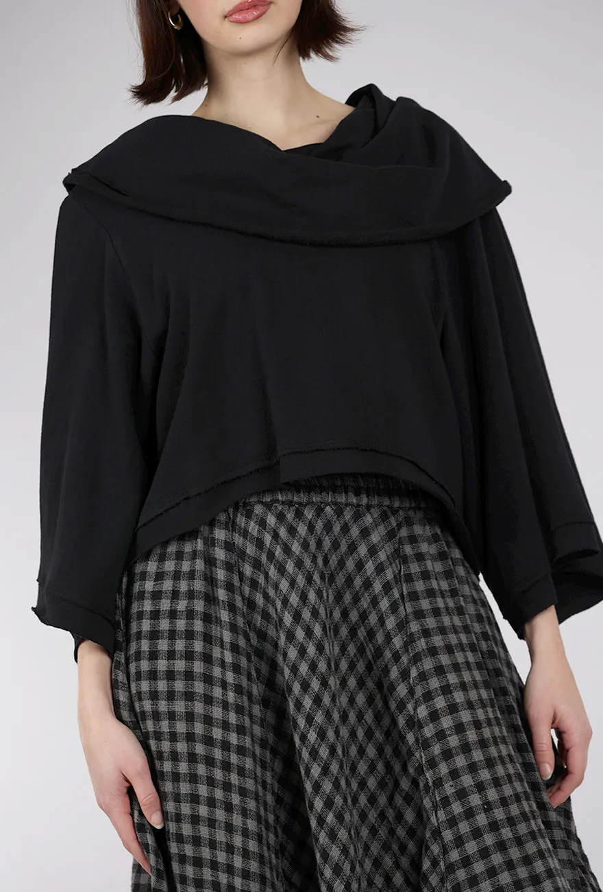 French Terry Jackie O Top, Black