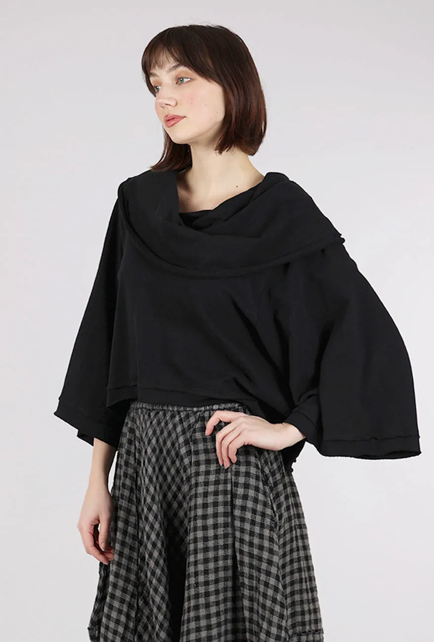 French Terry Jackie O Top, Black