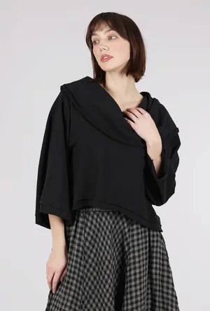 French Terry Jackie O Top, Black