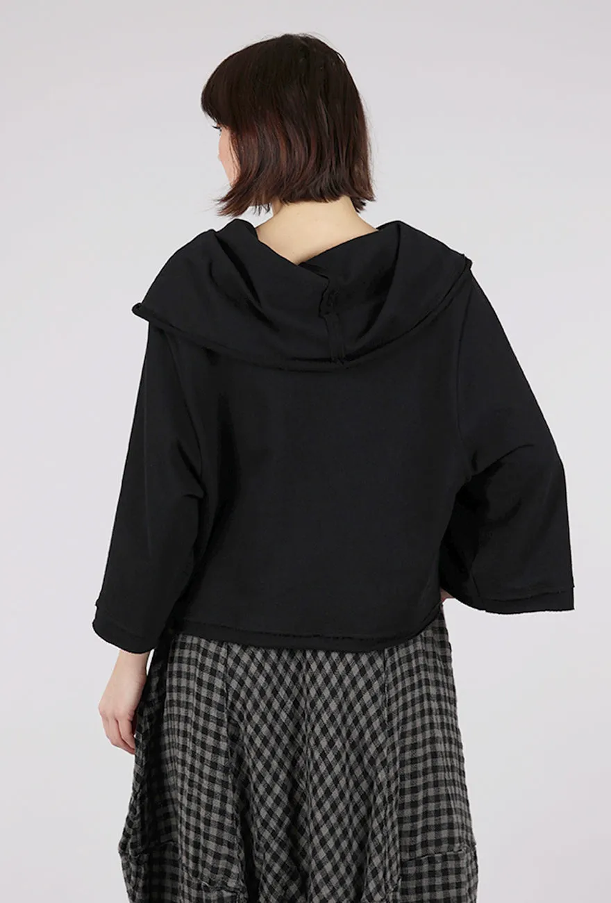 French Terry Jackie O Top, Black