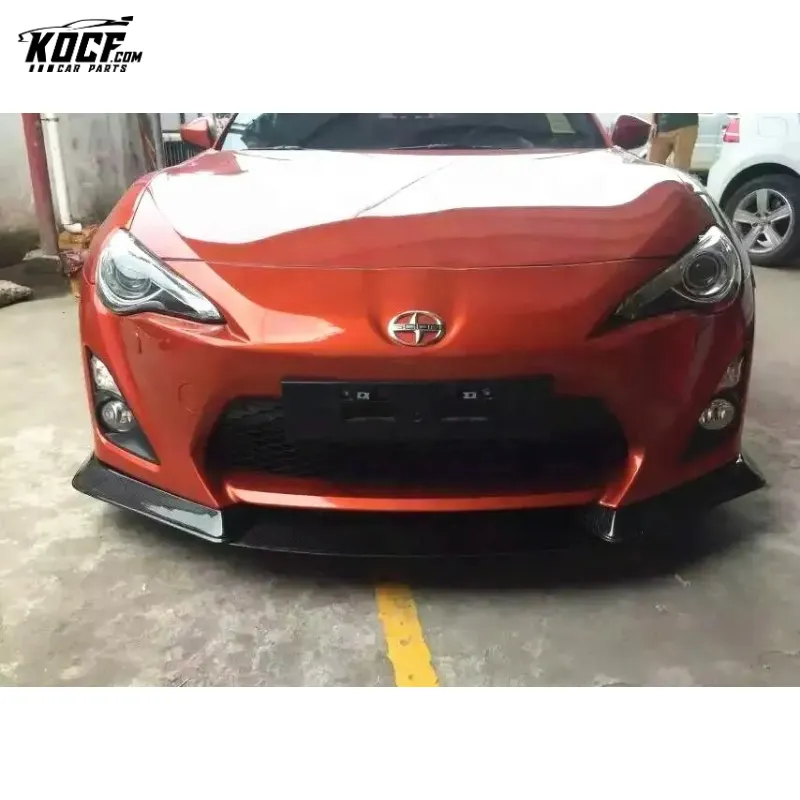 GT86 Front Lip 3-PC style JDM PSW Style Carbon Fiber Front Bumper Lip Spoiler Splitter For Toyota GT86 2013-15