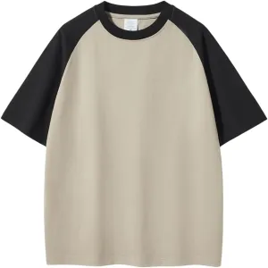 Heavyweight Cotton Tshirt Mens Oversized Vintage Baseball Raglan T Shirts Short Sleeve Classic Athletic Sports Plain Gym Tees