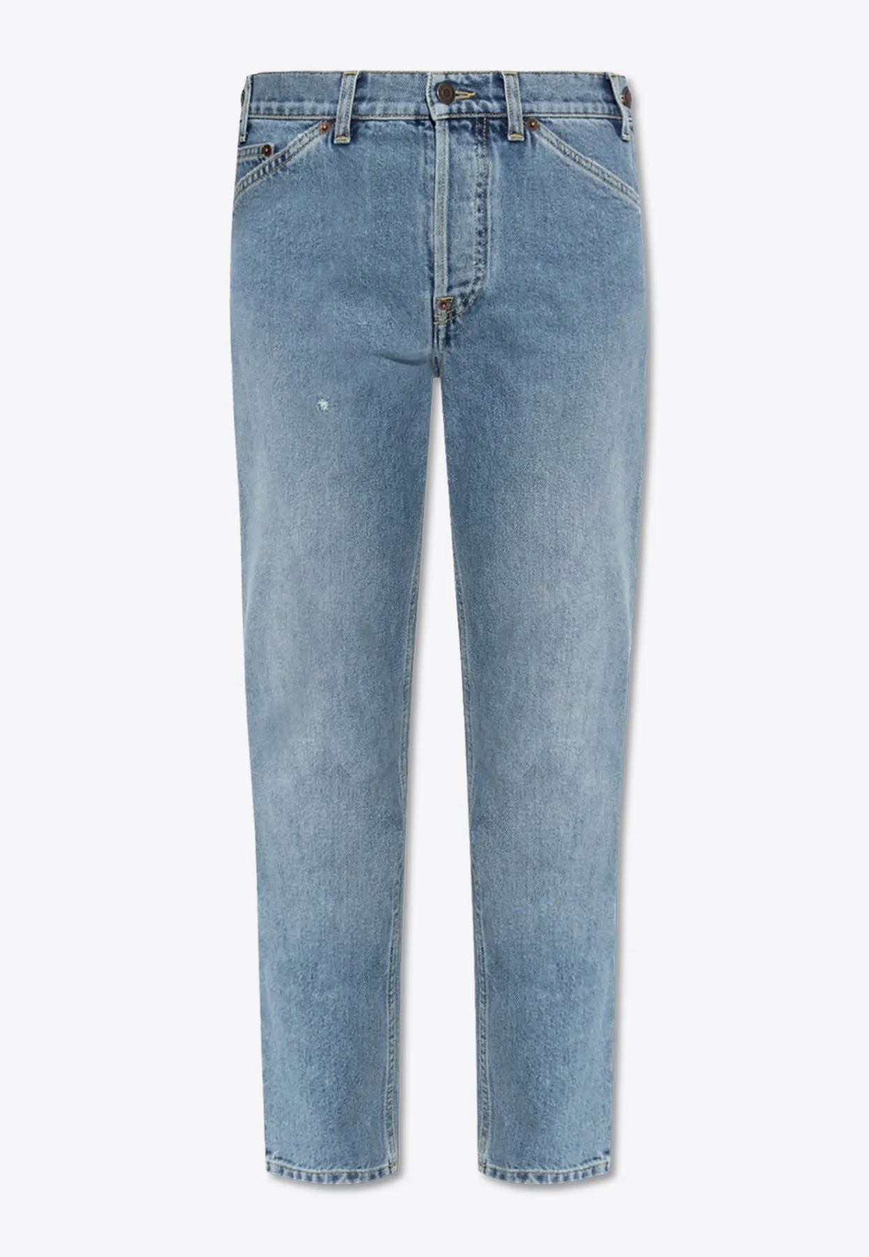 High-Rise Logo-Patch Jeans