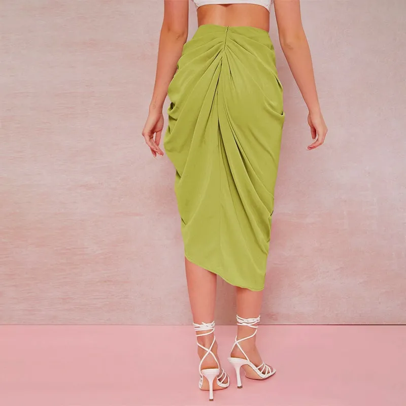 High-Slit Bodycon Midi Skirt
