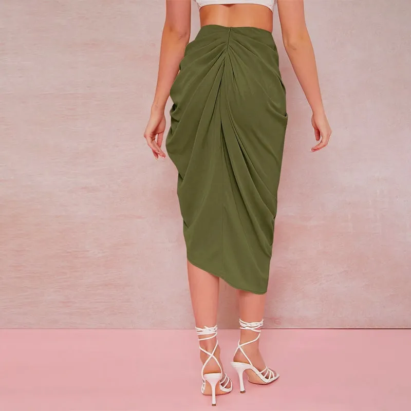 High-Slit Bodycon Midi Skirt