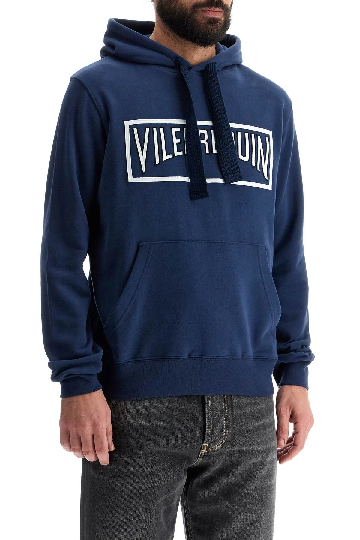 hooded sweatshirt with VBMSW0020 02657 L BLU MARINO