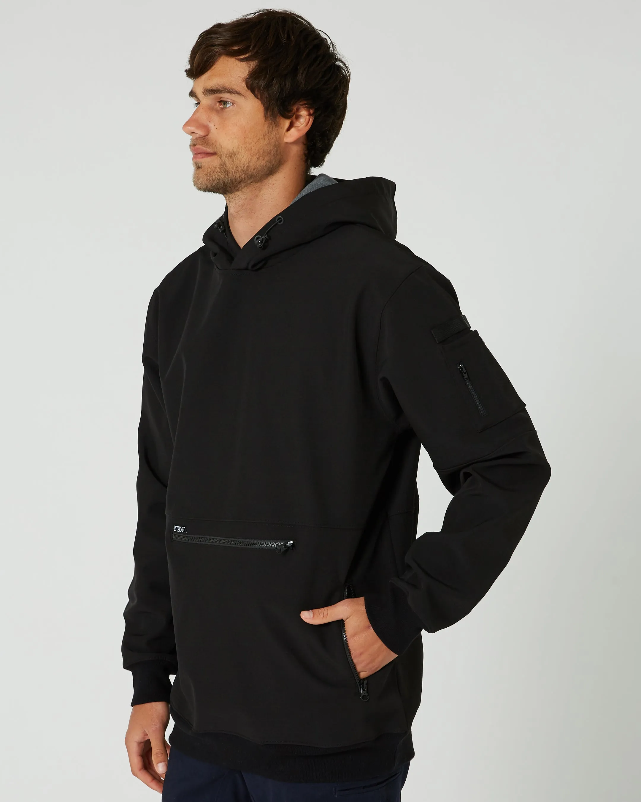 Jetpilot Utility 2 Mens Pullover Hoodie - Black