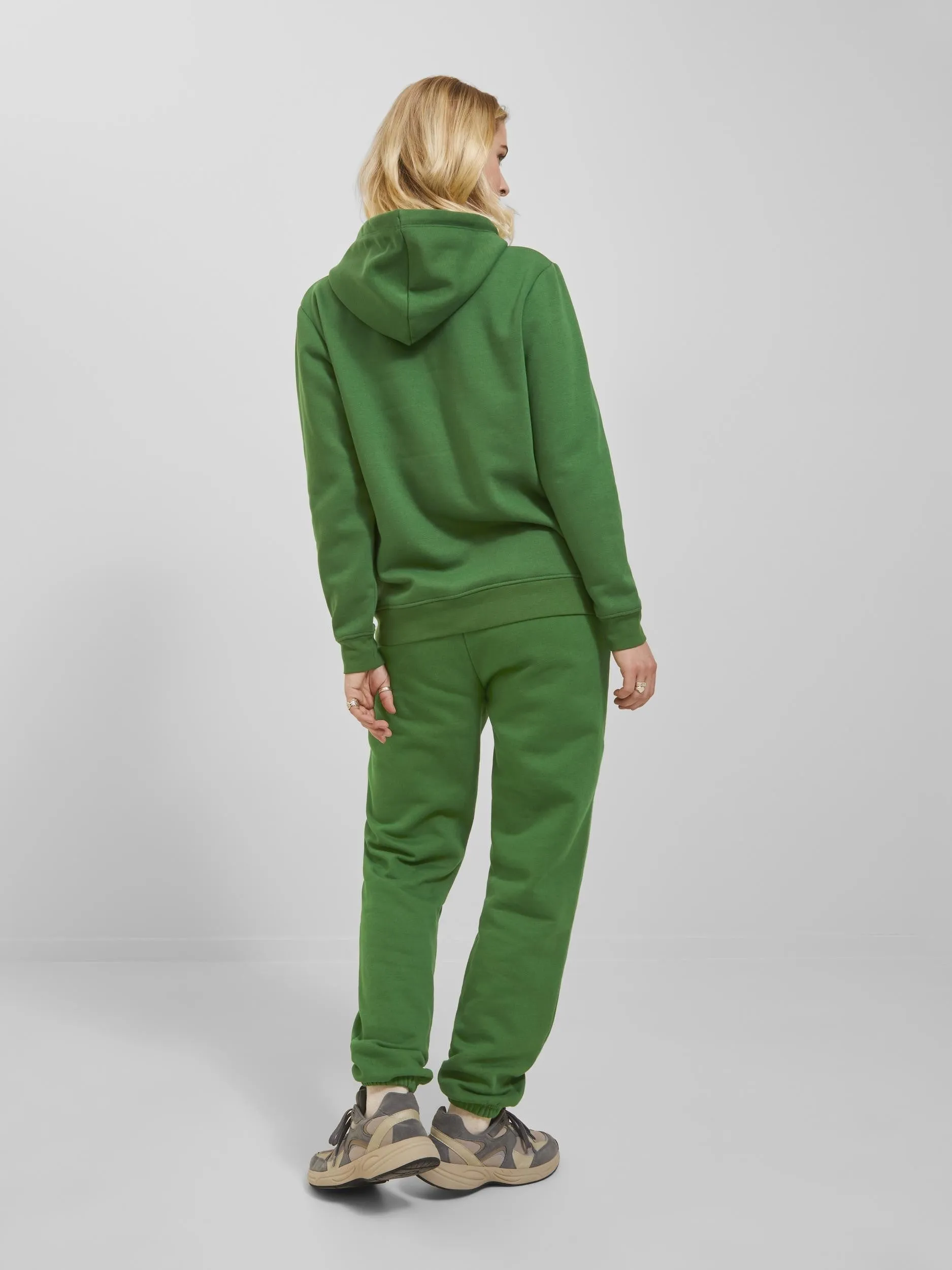 JJXX ladies Abbie Overhead Relaxed Fit Hooded Sweatshirt-GREEN
