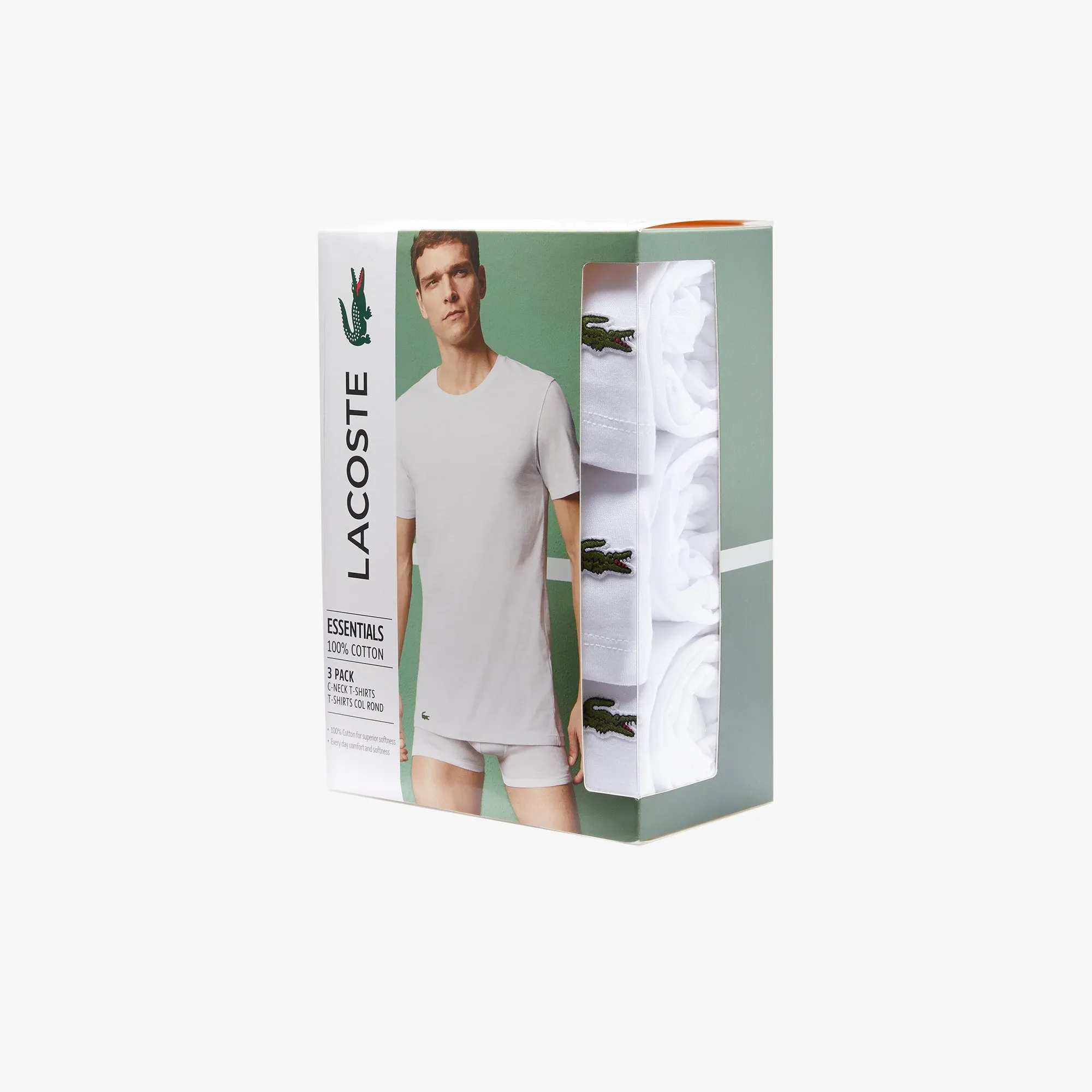 Men's 3 Pack of Plain Regular Crew Neck T-shirts - White